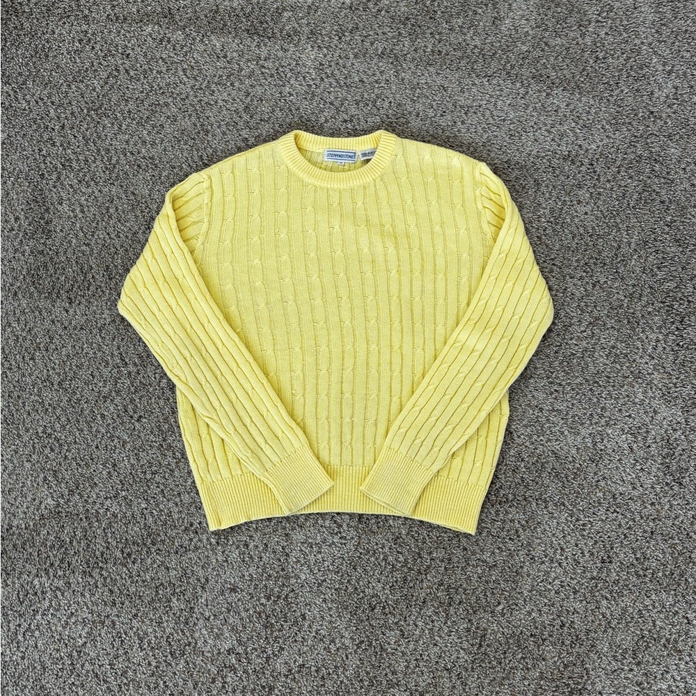 Sunny Yellow Cable Knit Women's Sweater